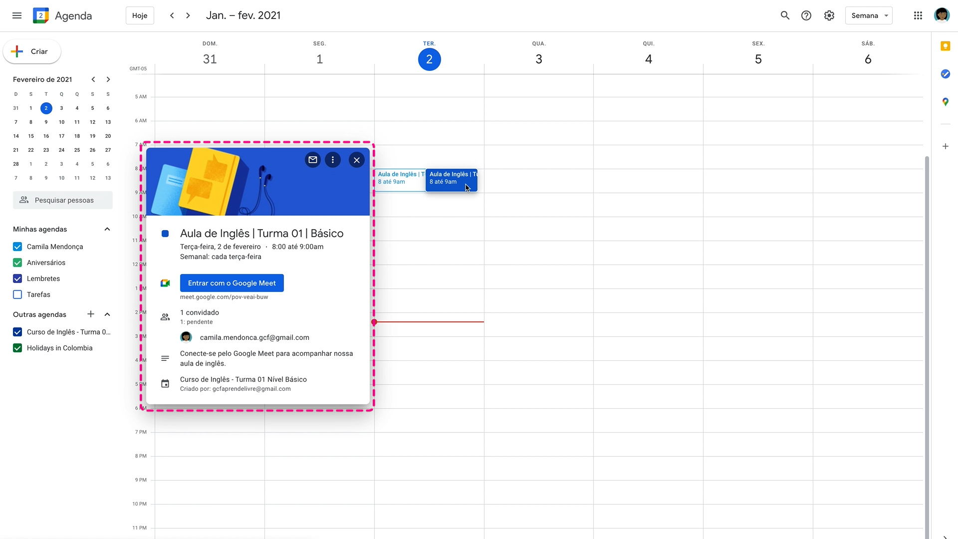 Para que serve o Google Sala de Aula: integração com Google Agenda